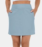 Halara High Waisted Side Zip Pocket 2-in-1 Mini Casual Skirt Moon Ice Blue xs