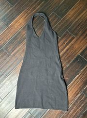 Heavy knit ribbed halter dress Los Angeles Apparel basic casual