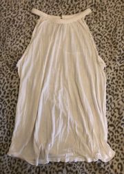 NWT  Loft White High Neck Sleeveless Tank Top Size Medium