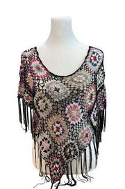 Body Central Unique Boho Crocheted Shawl One Size