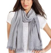 Calvin Klein Gray & Silver Monogram Scarf