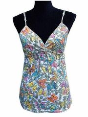 Lucky Brand Butterfly Colorful Sleeveless Top L