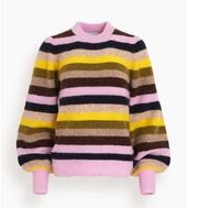 Ganni Striped Balloon Sleeve Sweater