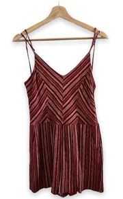 Red Striped Romper