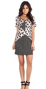 Marc Jacobs Amelia Geometric Pink Black Lyocell Jersey Knit Dress Size M