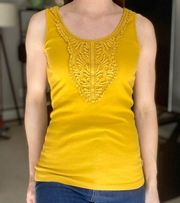 Prana // Embroidered Front Tank Top