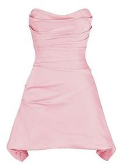 “Jasmine” Pink Strapless Corset Mini Dress- Size Medium