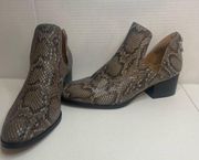 Andrew Geller Friona Snakeskin Print Booties Size 9