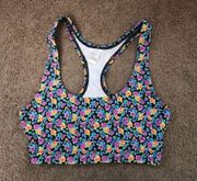 Multi-Color Floral Sports Bra, Women's S