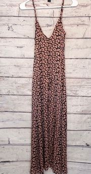 London Maxi Slip Dress Silky Cheetah Print Pink/Black-6