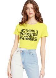 CICELY POSSIBLE TEE IN NEON YELLOW - MEDIUM