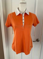 EUC Cutter & Buck Annika Textured Stretch Womens Short Sleeve Polo Shirt 