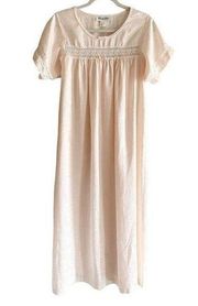 Christian Dior Vintage Womens Lace Detail Short Sleeve Pajama Sleep Nightgown