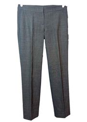 Theory Malene Wool Pants Gray Straight Leg Ankle Trousers Size 2