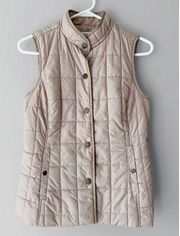 Croft & Barrow Women's Beige White Polka Dot Quilted Vest Size XS