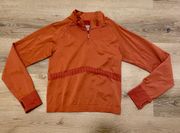 PINK Active Orange Fitted Long Sleeve Pullover M/L