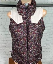 Nike 6.0 floral puffer vest. Like new. Small. florals w/cream accents EUC