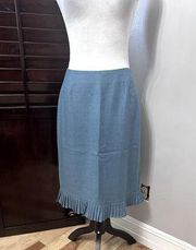 Ann Taylor Womens A Line Skirt Gray Above Knee Lined Pleated Ruffle Wool Blend 6