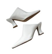 Almond Leather mules White Size EU 40