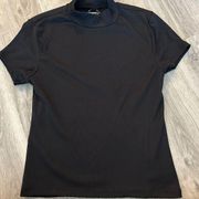 Black Ribbed Tee- Medium