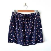 Draper James Floral Pull On Skirt Navy Blue Size S NWT