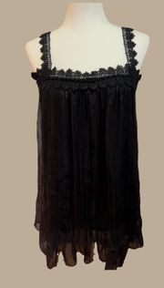 Black Chiffon Pleated Dress