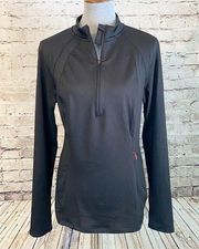 Spyder Half Zip Black Athletic Pullover Sweater Layering Large NWT