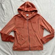 PINK - Victoria's Secret Victoria's Secret PINK Orange Velour zip up hoodie