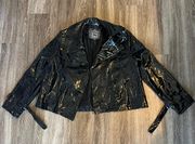 Shiny Faux Leather Jacket