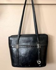 Vintage Brighton leather Shoulder Bag with pockets inside