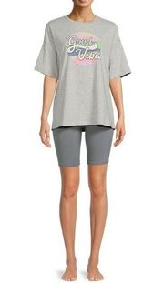 Secret Treasures Women’s Vibes T-Shirt and Bike Shorts Set 2-Piece medium nwt