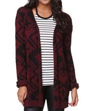 Maroon tribal cardigan never worn long sleeve