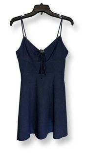 Womens Fit & Flare Dress Blue Navy Stretch Mini Sleeveless XS New