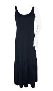 Tomas Maier x Uniqlo Dress Womens Small Black Tiered Midi Neutral Minimalist