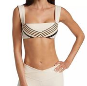 WeWoreWhat Bandeau Bra Top In Off White Multi Bandana Stripes