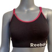 REEBOK Black Pink  Size Small Seamless Wire-free Sports Bra Sz Large Black Pink