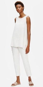 Eileen Fisher System Stretch Crepe Slim Ankle Pant Bone XXS