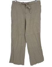 Lord & Taylor Linen Casual Pants Beige Size PM