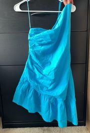 Light Blue One Shoulder Dress