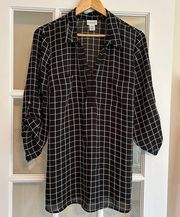 Motherhood Maternity Sheer Blouse Black/White Size L