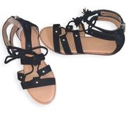 Aerosoles Black Lottery Suede Gladiator Sandals Women's Size 7.5