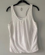 Prana Mika Overlay Tank Yoga Top Size M White