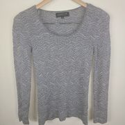 Jones New York Petite Silver Sparkle Knit Sweater