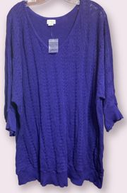 NWOT Cable Knit V-Neck Sweater (size 3x)