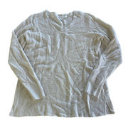 Gap Sweater Womens Small Cream V Neck Long Sleeve Pullover Casual Nylon Blend