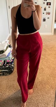 Vintage Red Suede Pants