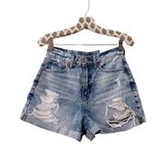 American Eagle  Outfitters Denim Mom Shorts Distressed Folded Hem