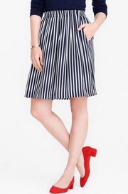 J.Crew  Factory Striped Pleated Midi Skirt