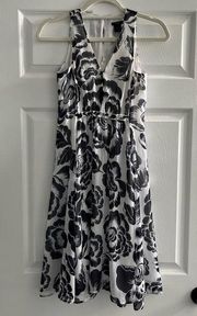 Ann Taylor Factory‎ Petite Midnight Blue & White Sleeveless Dress Size 00P