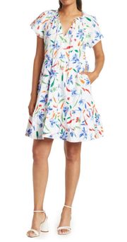 Floral Print Poplin Minidress